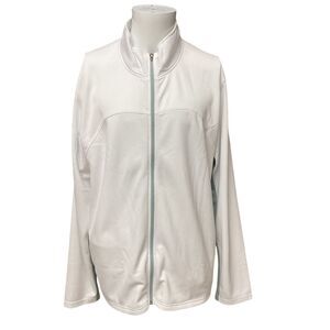 ALO Men's Cool Fit Full Zip Lightweight Wicking Track Jacket Size XL‎ White